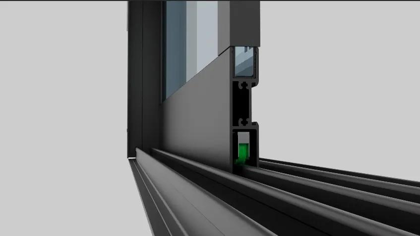 Glasprofiel met wieltjes: sfeerbeeld