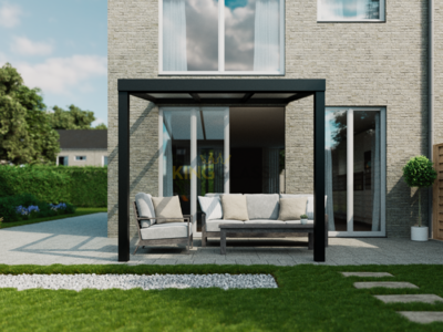 Veranda | Glas | Zwart | 3.06 x 4.0 meter