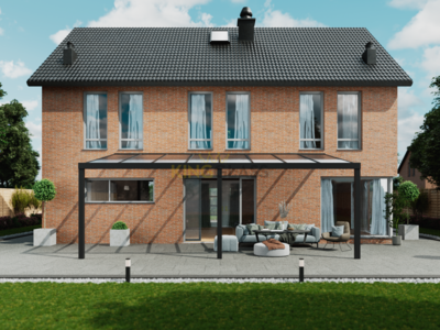 Veranda | Glas | Zwart | 8.06 x 3.5 meter