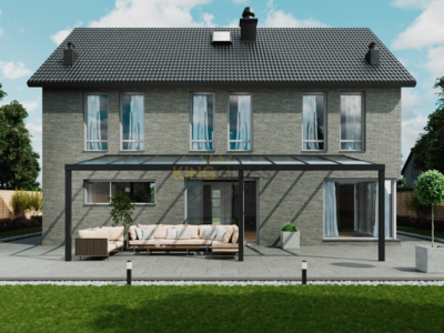 Veranda | Glas | Zwart | 9.06 x 2.5 meter